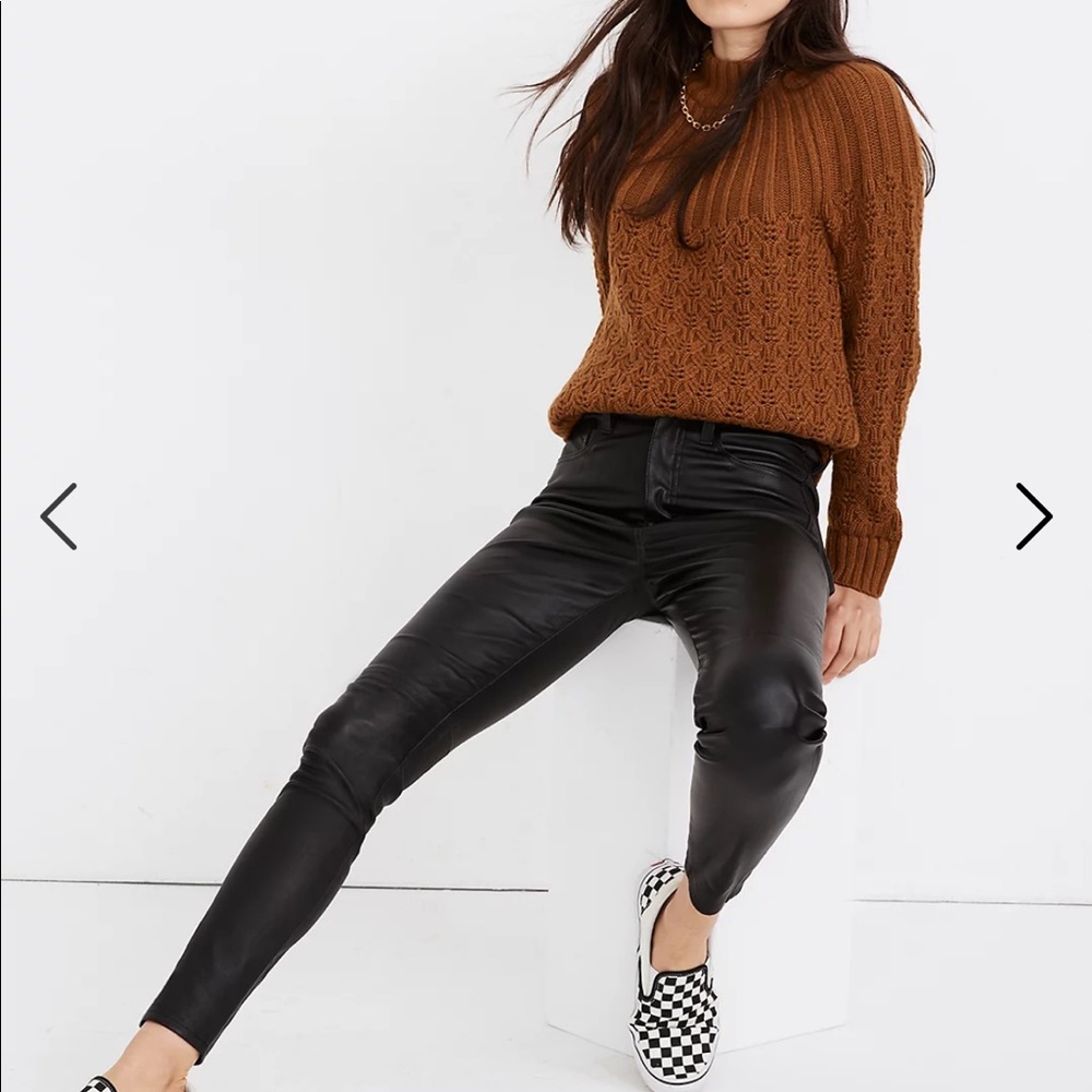 Madewell 10" Inch High-Rise skinny leather pants NWOT